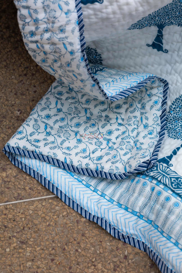 Image for Kessa Kaq71 Bismark Blue Double Bed Quilt 2