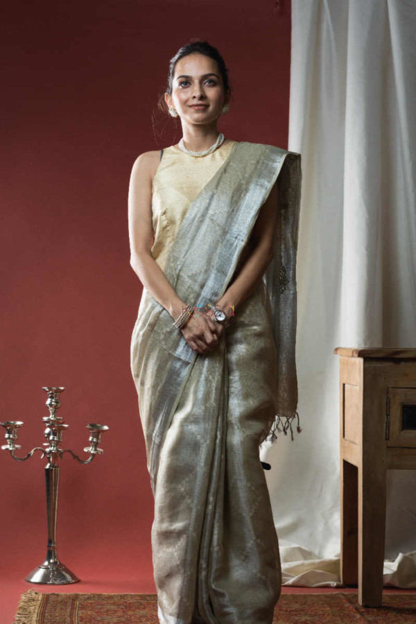 Image for Kessa Kds01 Tissue Linen Gotta Patti Saree Featured