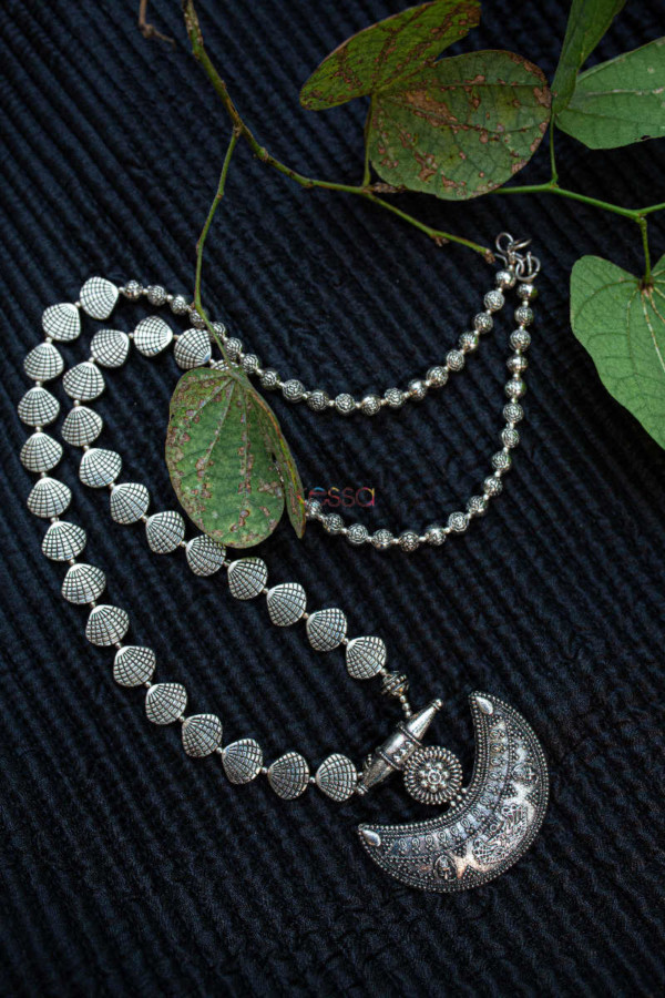 Image for Kessa Kt141 Tribal Half Moon Necklace Featured