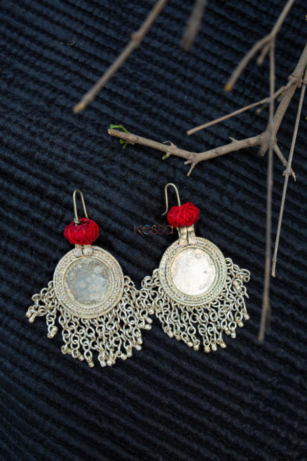 Image for Kessa Kt151 Coin Circluar Red Jhumkas Featured