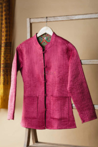Image for Kessa Sjf23 Pink And Green Full Sleeves Jacket 1