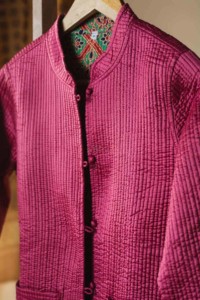 Image for Kessa Sjf23 Pink And Green Full Sleeves Jacket Closeup 2