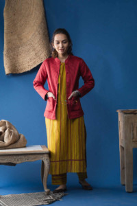 Image for Kessa Sjf25 Blue And Maroon Full Sleeves Jacket Feautred
