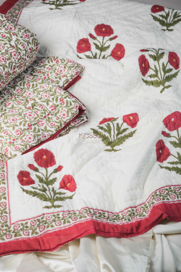 Image for Kessa Kaq83 Mojo Red Single Bed Quilt Featured