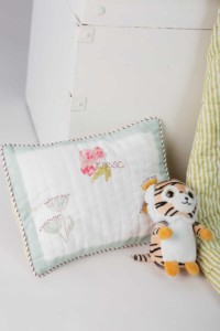 Image for Kessa Kaq85 Powder Ash Flower Baby Quilt Set Pillow