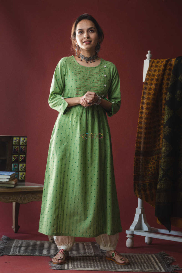 Image for Kessa Ws610 Dingley Green A Line South Cotton Kurta Featured