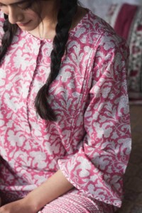 Image for Kessa De48 Charm Pink And White Maternity Set Closeup
