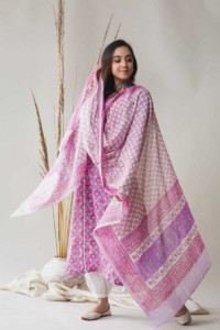 Image for Kessa Kuoj140 Tapestery Purple Kurta Dupatta Set Look