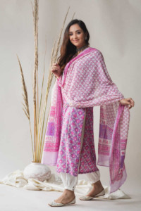 Image for Kessa Kuoj140 Tapestery Purple Kurta Dupatta Set Side 1