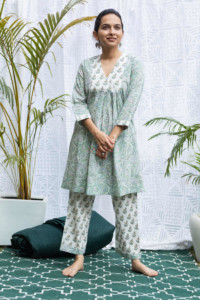 Image for Kessa De58 Bachpana Cotton Jammy Set With Side Pockets Front