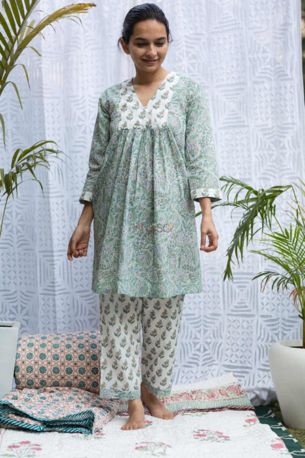 Image for Kessa De58 Bachpana Cotton Jammy Set With Side Pockets Look 1