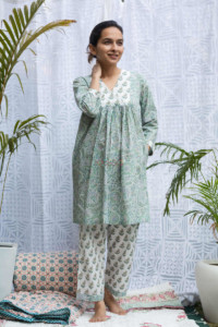 Image for Kessa De58 Bachpana Cotton Jammy Set With Side Pockets Look
