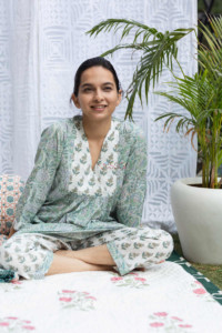 Image for Kessa De58 Bachpana Cotton Jammy Set With Side Pockets Sitting