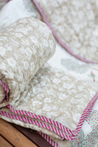 Image for Kessa Kaq102 Malta Brown Single Bed Quilt Closeup