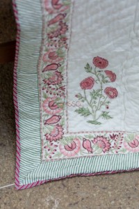 Image for Kessa Kaq98 Ferra Pink Double Bed Quilt Closeup 2