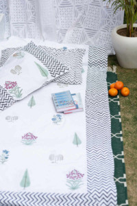 Image for Kessa Kpb36 Chevron Block Print Double Bedsheet Featured