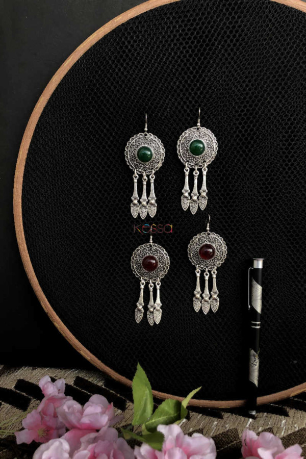 Image for Kessa Kpe02 Turkish Circular Tribal Earrings