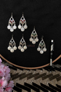 Image for Kessa Kpe114 Turkish Tribal Boho Coin Earrings