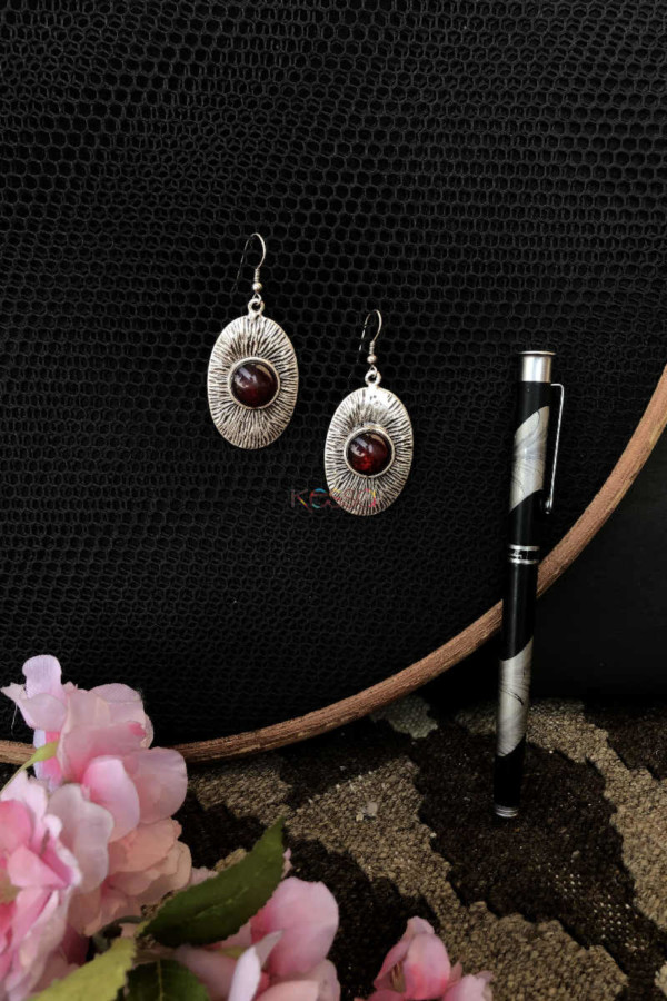 Image for Kessa Kpe118 Turkish Tribal Boho Oval Earrings