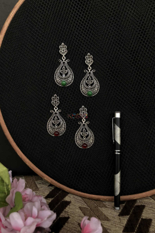 Image for Kessa Kpe124 Turkish Flower Tribal Boho Earrings