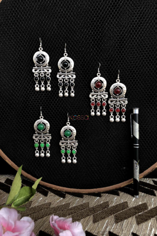 Image for Kessa Kpe14 Turkish Circular Multi Stone Earrings
