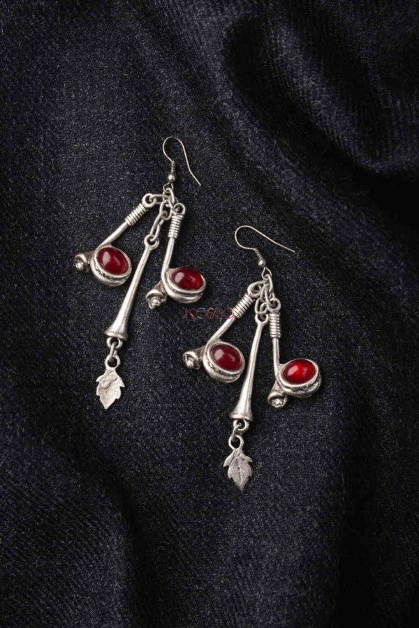 Image for Kessa Kpe17 Turkish Red Multi Stone Earrings 1 Featured