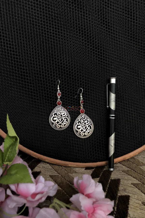 Image for Kessa Kpe19 Turkish Red  Multi Stone Earrings