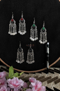 Image for Kessa Kpe20 Turkish Circular Multi Stone Coin Earrings