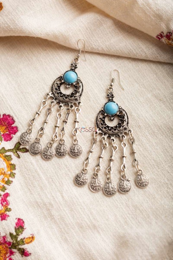 Image for Kessa Kpe20 Turkish Circular Multi Stone Coin Earrings Featured