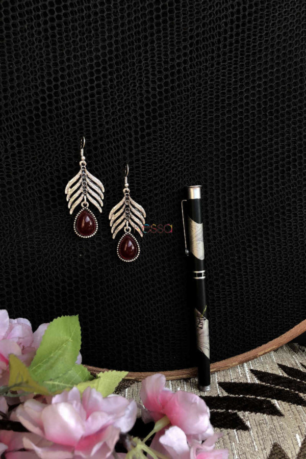 Image for Kessa Kpe23 Turkish Red Stone Tribal Earrings