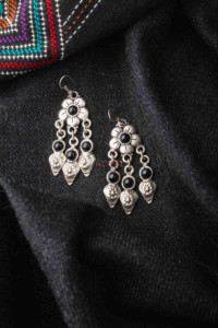 Image for Kessa Kpe31 Turkish Circular Multi Stone Earrings 1 Black