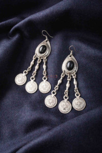 Image for Kessa Kpe34 Turkish Oval Multi Stone Earrings 1 Black