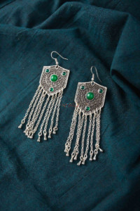 Image for Kessa Kpe38 Turkish Pentagon Chain Earrings 1 Featured