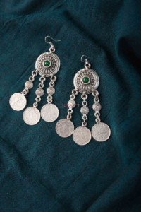 Image for Kessa Kpe43 Turkish Circular Chain Earrings 1 Green