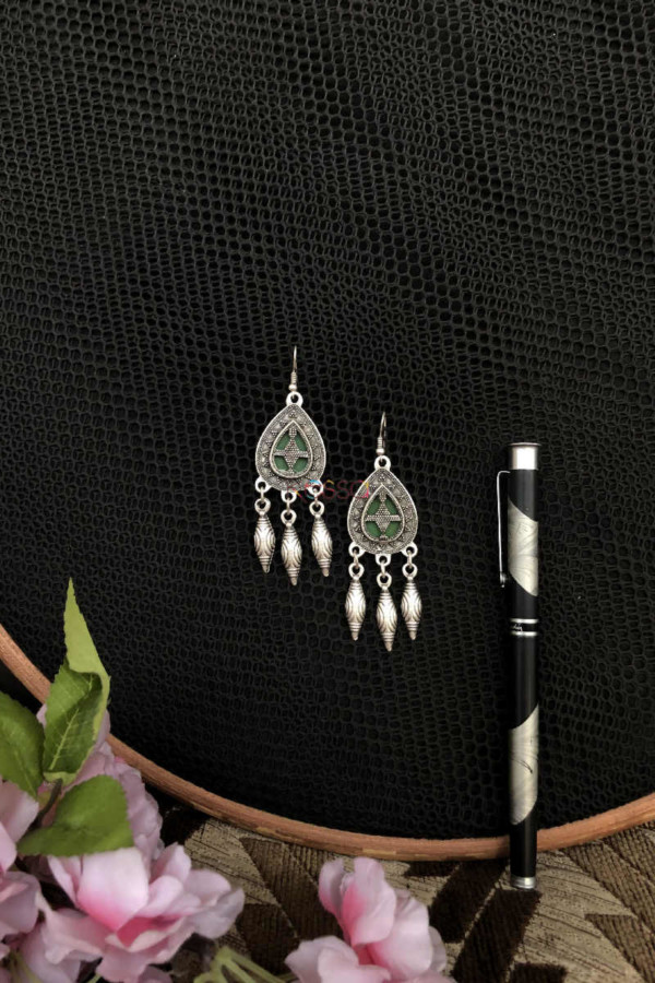 Image for Kessa Kpe45 Kazaki Green Stone Earrings