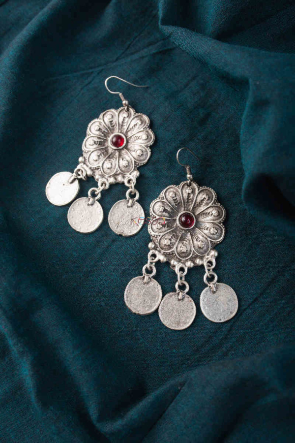 Image for Kessa Kpe49 Turkish Circular Multi Stone Coin Earrings 1 Featured