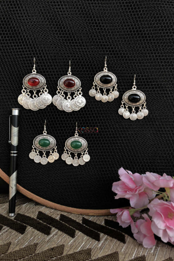 Image for Kessa Kpe50 Turkish Oval Coin Earrings