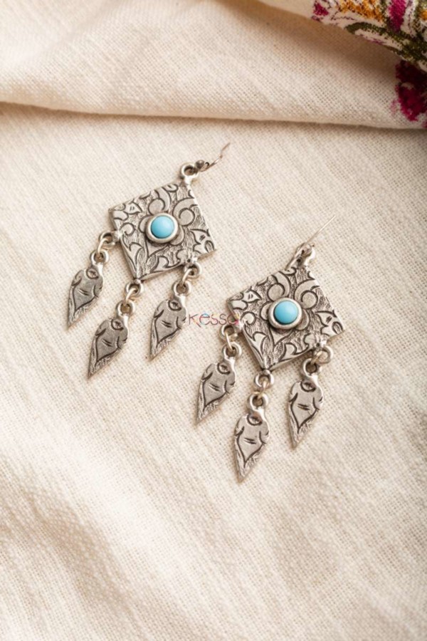 Image for Kessa Kpe68 Turkish Tribal Boho Earrings Front