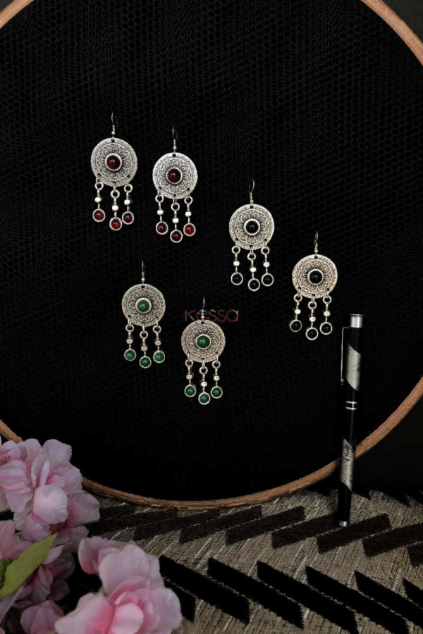 Image for Kessa Kpe70 Turkish Circular Tribal Boho Earrings