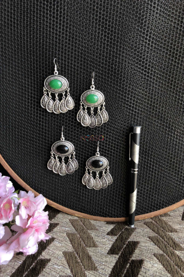 Image for Kessa Kpe81 Turkish Tribal Boho Oval Earrings