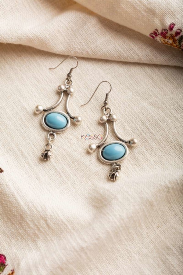 Image for Kessa Kpe95 Turkish Tribal Boho Chain Earrings Featured
