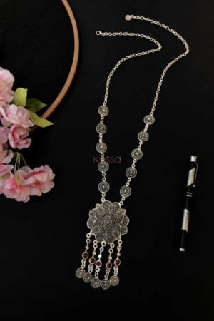 Image for Kessa Kpn30 Turkish Circular Red Stone Necklace