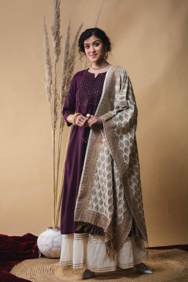 Image for Kessa Ws641 Madeira Cotton Silk Set With Moti Handwork Look
