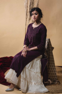 Image for Kessa Ws641 Madeira Cotton Silk Set With Moti Handwork Sitting