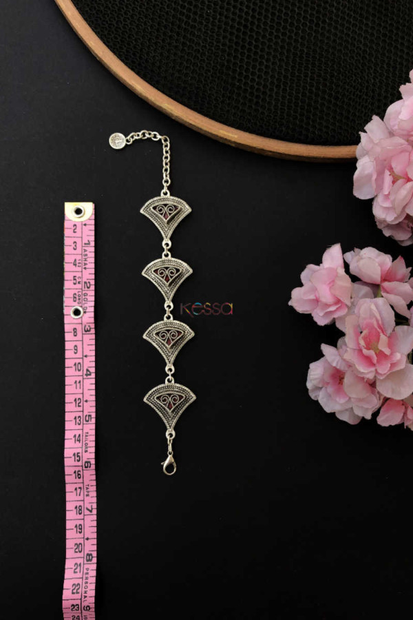 Image for Kph17 Kazaki Red Multi Stone Chain Bracelet