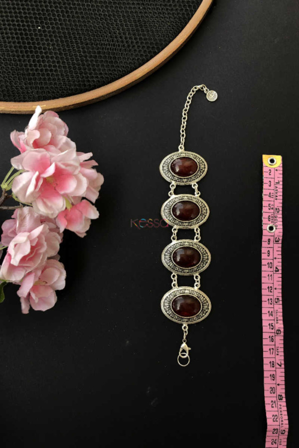 Image for Kph33 Turkish Red Multi Stone Chain Bracelet