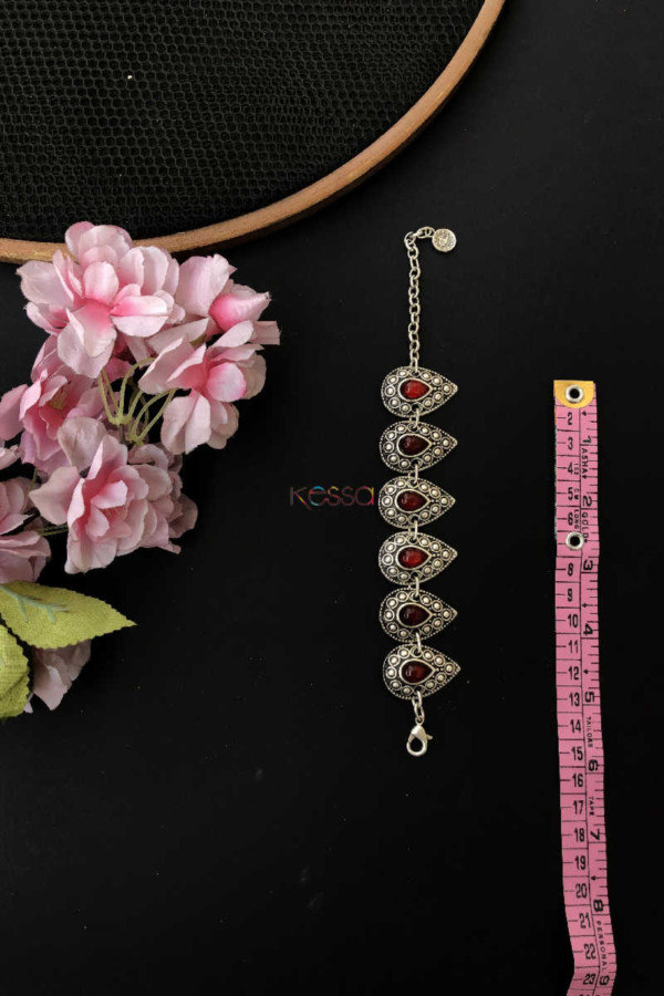 Image for Kph35 Turkish Red Multi Stone Oval Bracelet