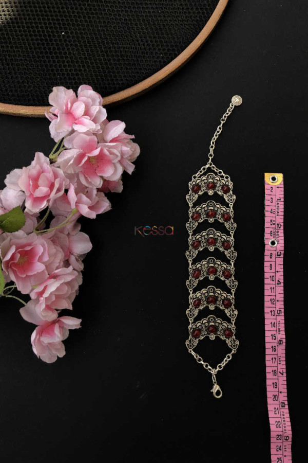 Image for Kph47 Turkish Red Multi Stone Tribal Chain Bracelet