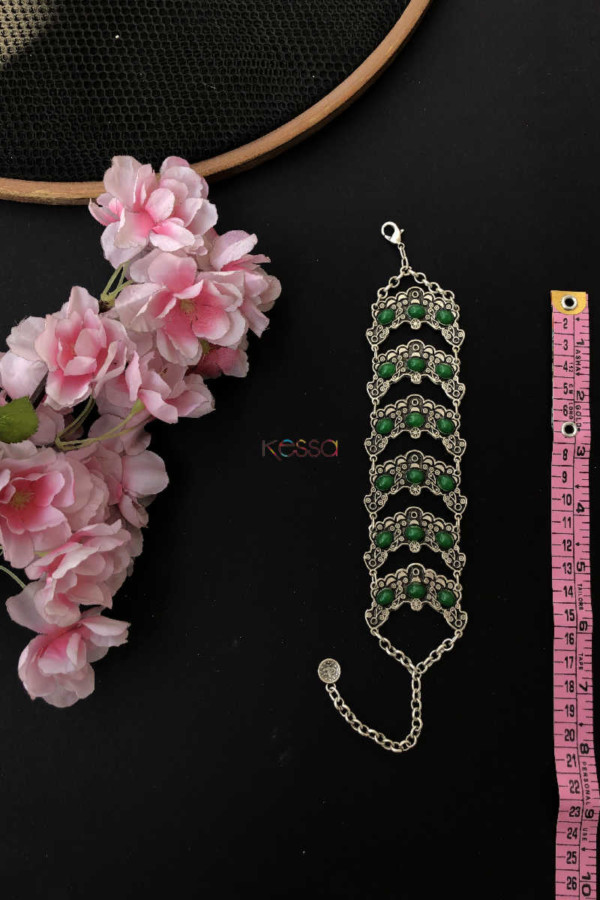 Image for Kph48 Turkish Green Multi Stone Tribal Chain Bracelet