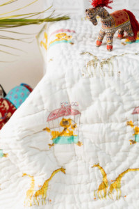 Image for Kessa Kaq104 Giraffe Print Baby Quilt Set Look